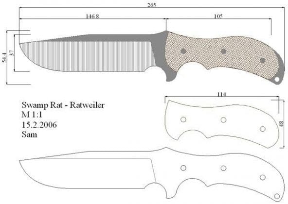 Чертеж холодного оружия