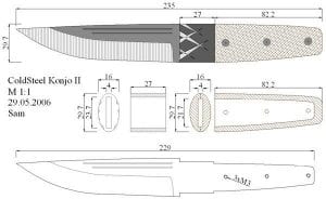 Чертеж холодного оружия