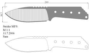 Чертеж холодного оружия