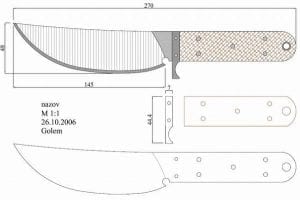 Чертежи мачете с размерами в натуральную величину