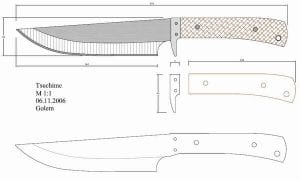 Чертежи мачете с размерами в натуральную величину