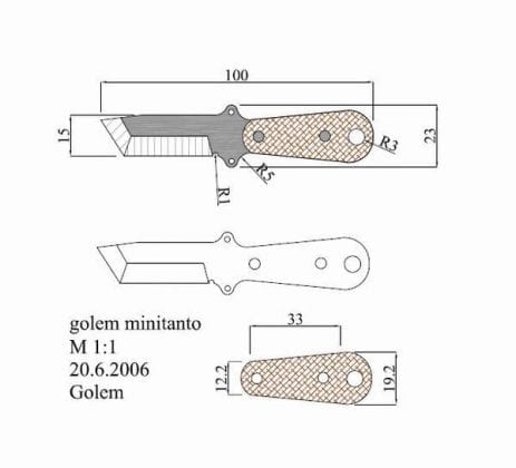 Чертежи мачете с размерами в натуральную величину