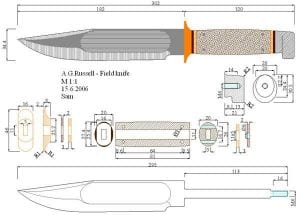 Чертежи мачете с размерами в натуральную величину