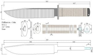 Чертежи мачете с размерами в натуральную величину