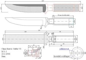 Чертежи мачете с размерами в натуральную величину