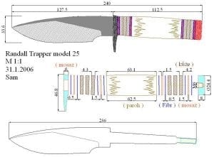 Чертежи мачете с размерами в натуральную величину