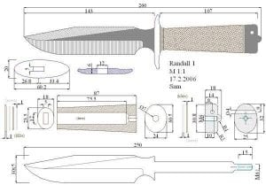 Чертежи мачете с размерами в натуральную величину