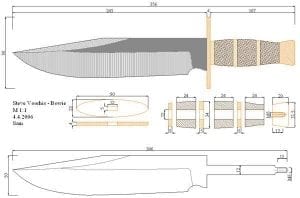 Чертежи мачете с размерами в натуральную величину