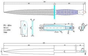 Чертежи мачете с размерами в натуральную величину